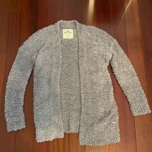 Hollister Grey Fuzzy Cardigan